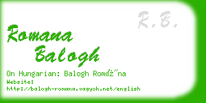 romana balogh business card